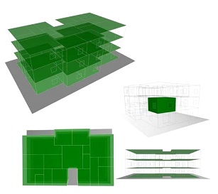 Modello 3D per studiare l'isolamento acustico in una palazzina